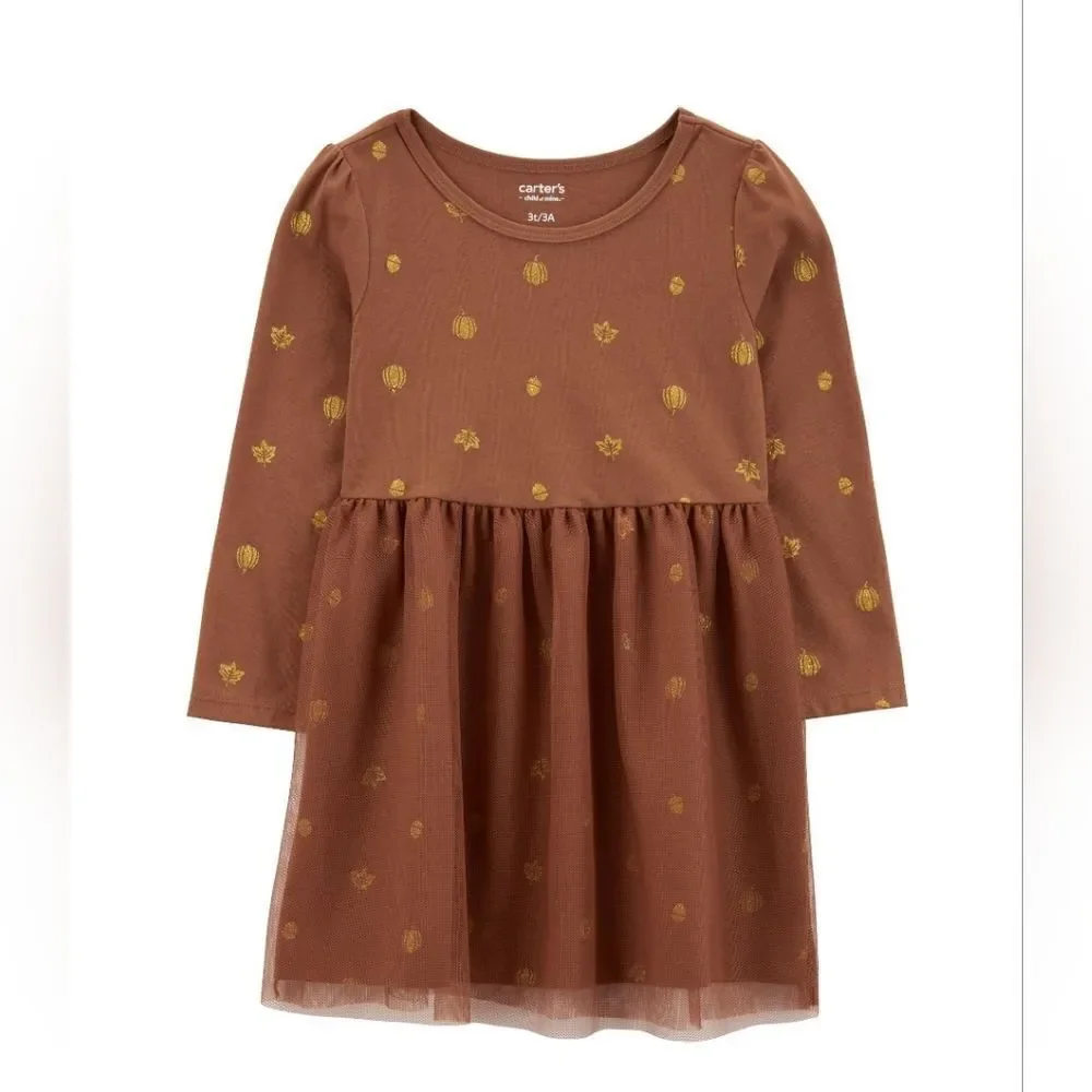 Carter's Girls Thanksgiving Tulle Dress, Sizes 12 months, 2T